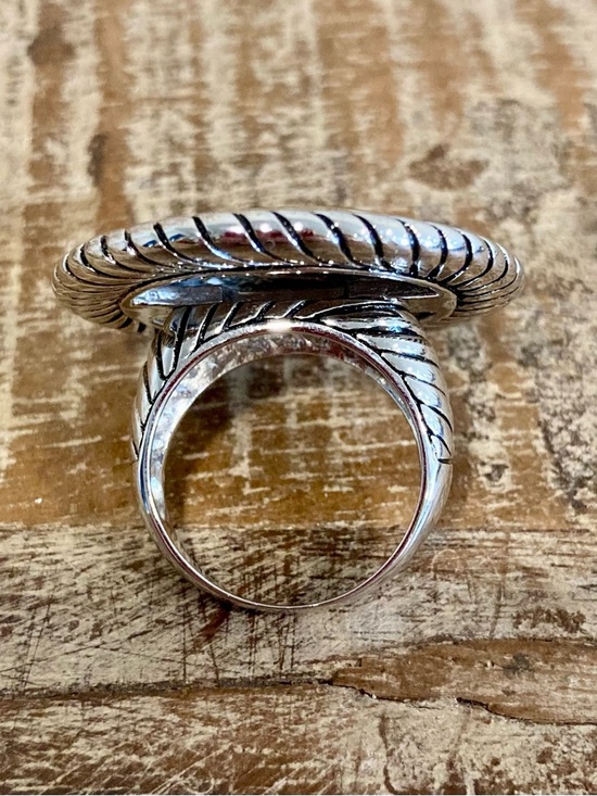 Hammered Gold & Silver Rope Statement Ring – Mixed Metal Fashion Jewelry Size 8 - Picture 10 of 11